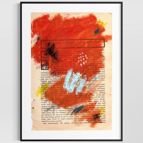 Original Abstract Modern Art Painting on Paper from 1902 Magazine #23 Signed